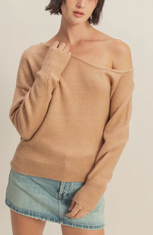 Taupe Off The Shoulder Top