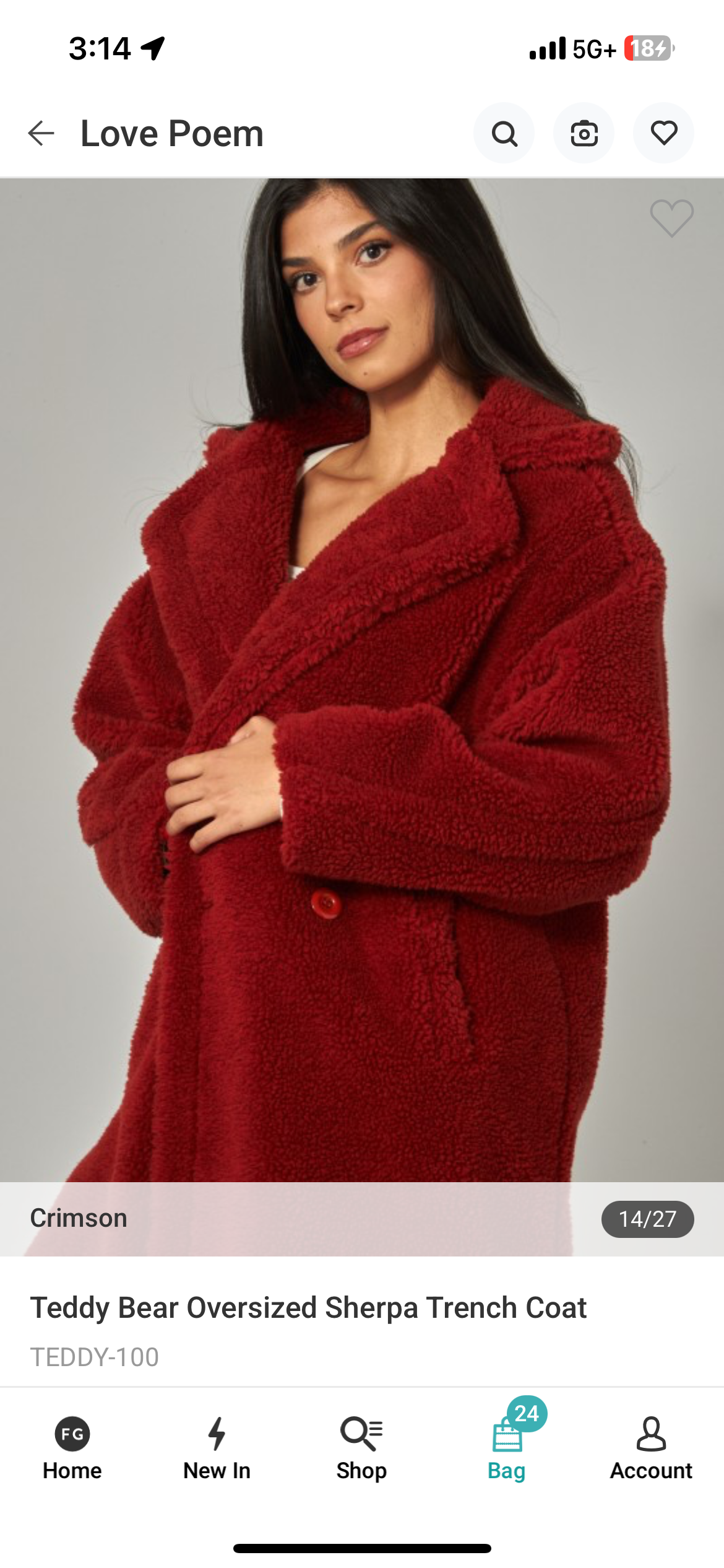 Teddy Coat - Crimson