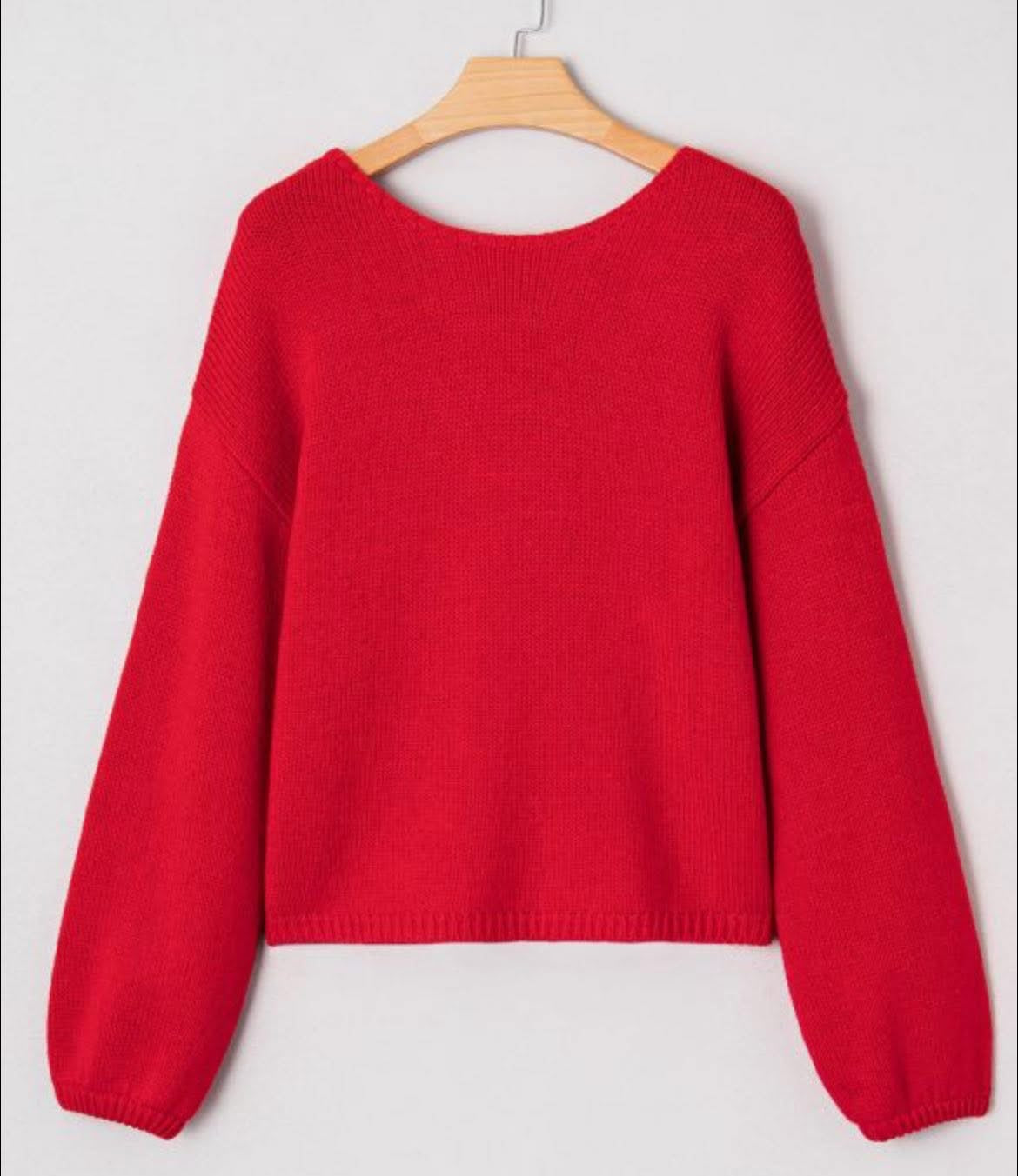 Red Bow Back Sweater