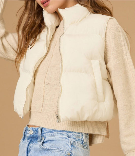 Cream Cropped Vest