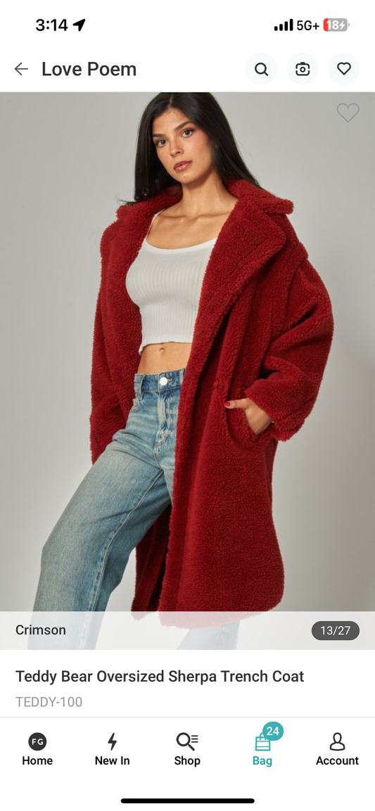 Teddy Coat - Crimson