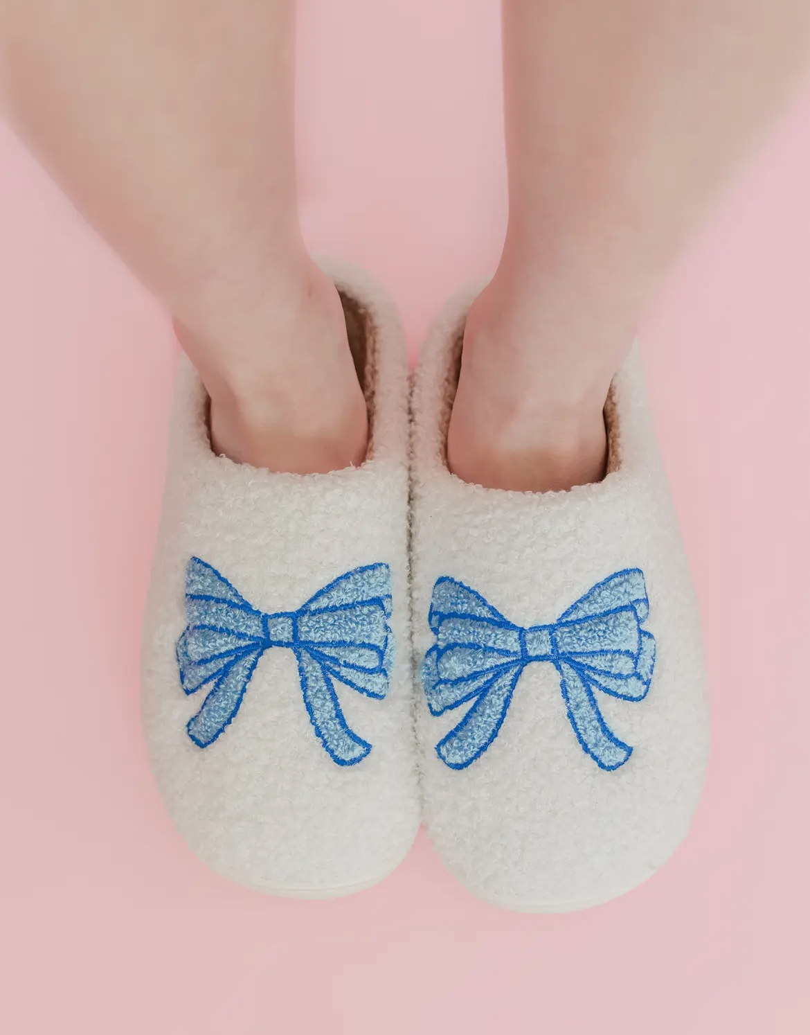 Blue Bow Slippers