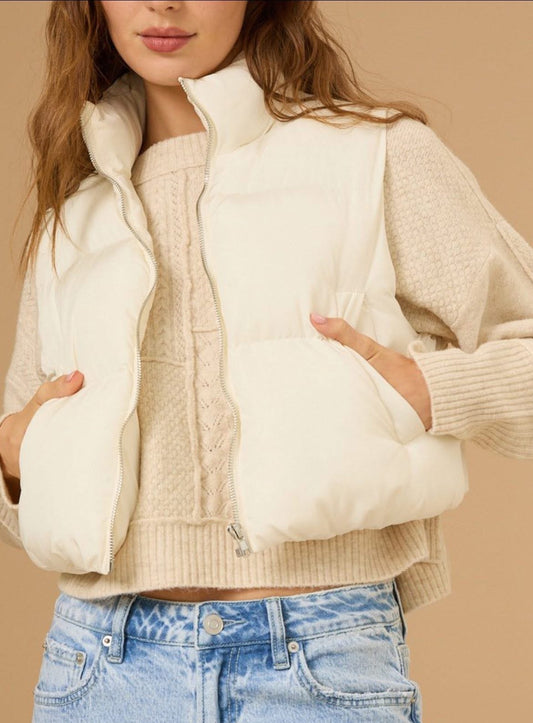 Cream Cropped Vest