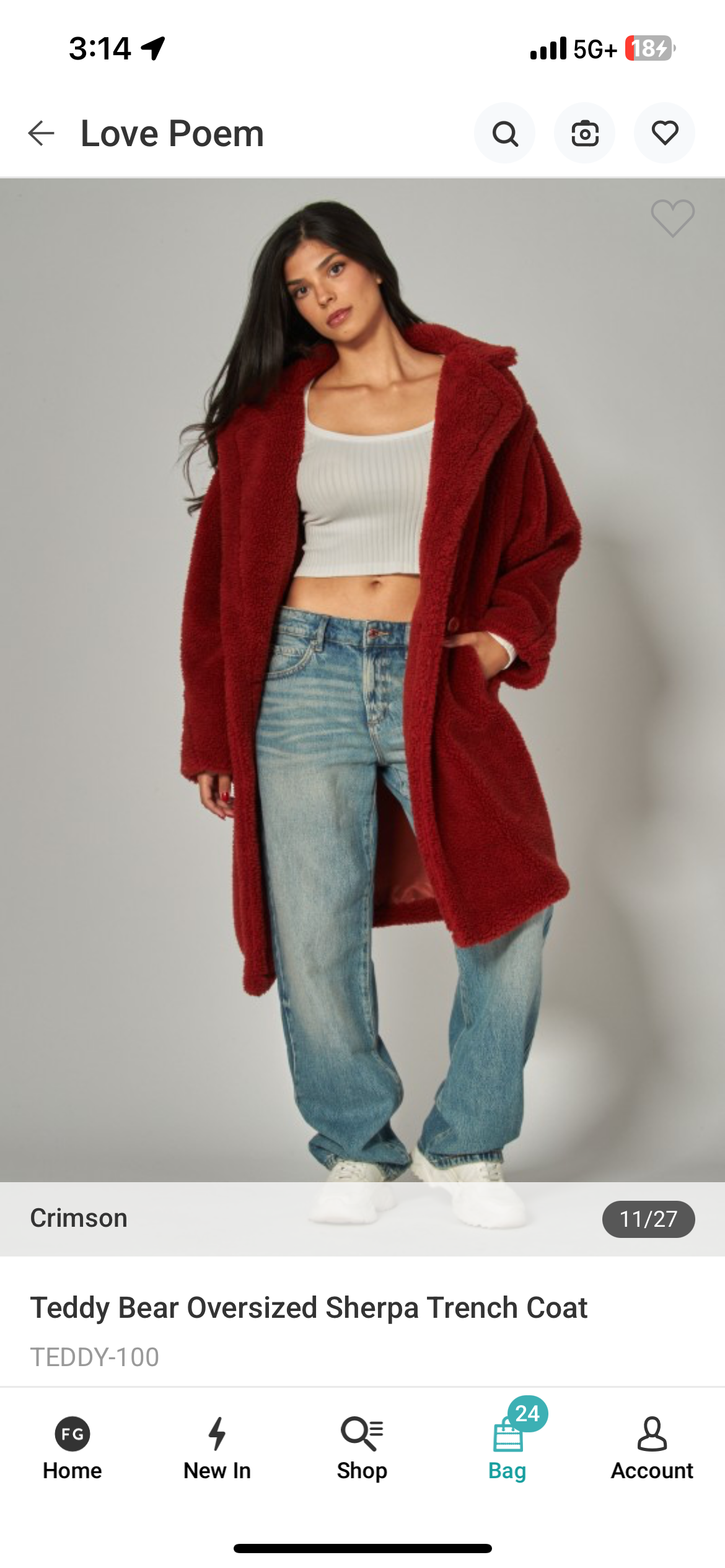 Teddy Coat - Crimson