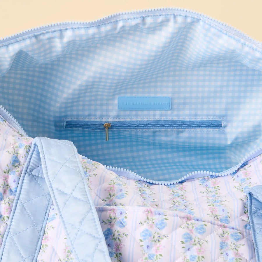 Quilted Weekender Bag Petal Parade Blue